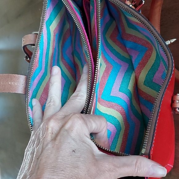 Dooney & Bourke Red Leather Satchel,  EUC - Picture 10 of 14